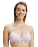 Jockey 1819 Women's Wirefree Padded Microfiber Nylon Elastane Stretch Full Coverage Multiway Styling T-Shirt Bra with Magic Under Cup_Fragrant Lily_32C