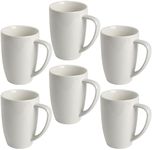 homEdge Porcelain Mug Set, 480 ml / 16 Ounces Cup for Tea, Latte, Mocha, Hot Chocolate, Set of 6, White
