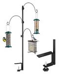 iBorn Bird Feeder Hook for Deck Railing Outside Hanging for Hummingbird Feeders for Deck Hanger,3 Hooks 360 Degree Swivel,Attracting Wild Birds Feeder Planter Hanger (Feeders are Not Included)