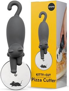 OTOTO Kitty Cut Pizza Cutter Wheel - Pizza Cutters Stainless Steel, Funny Kitchen Gadgets and Kitchen Gifts, Cat Gift for Women Cat Lovers