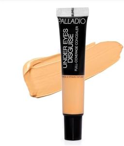 Palladio Under Eyes Disguise Full Coverage Concealer, Lemonade, 0.35 oz, Creamy Face and Eye Concealer, Evens Skin Tone, Conceals Blemishes, Dark Circles and Fine Lines, Use with Concealer Brush