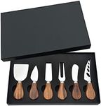 Cheese Knives Set, 6-Piece Stainless Steel Cheese Knife Collection with Cheese Slicer Cheese Cutter Cheese Fork,Cheese Spreading Knife for Charcuterie Boards and Cutlery Gift Set