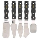 Beufee 5PCS Painting Knife Set, Art Palette Knife Painting Tools Oil Painting Mixing Scraper Stainless Steel Versatile Oil Paint Spatula Oil Painting Accessories