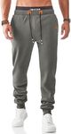 JMIERR Men's Sweatpants with Zipper Pockets Fleece Tapered Joggers Athletic Track Pants for Workout, Jogging, Running, S, Seagrass