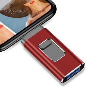 USB Flash Drives for iPhone 64G Photo Stick Compatible with Mobile Phone & Computers, Mobile Phone External Expandable Memory Storage Drive, Take More Photos & Videos (Red 64GB)