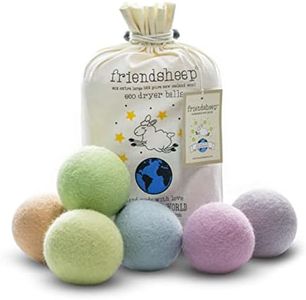 Friendsheep Wool Dryer Balls Organic Lavender 6 Pack XL Premium Reusable Cruelty Free Handmade Fair Trade No Lint Fabric Softener Pastel Rainbow Color - Spring Magic