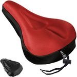 Zacro Bike Seat Cushion - Padded Gel Bike Seat Cover for Men & Womens Comfort, Compatible with Peloton, Stationary Exercise or Cruiser Bicycle Seats, 11 x 7 inches