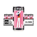 The Artisan Drinks Company Pink Citrus Tonic Water - 200mlx24 Tonic Water Cans - Natural Ingredients - Tonic Water for Gin - Grapefruit, Blood Orange, Lemon & Hint of Basil - Pink Gin Mixer