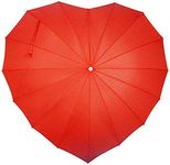 Forever Love Parasol Red Heart Shaped Girls Umbrella for Valentine, Wedding, Engagement and Photo Props (Red)