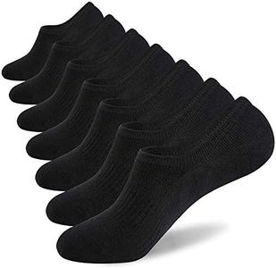 No Show Socks Mens 7 Pairs Cotton Thin Non Slip Low Cut Mens Invisible Casual Socks (7black, Size 10-12)