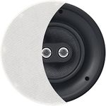 OSD ACE840TT 8" DVC Dual Tweeter Stereo Trimless in-Ceiling/in-Wall Speaker 120W w/Titanium Coated Dome Tweeters (White, Single)