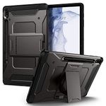 Spigen Tough Armor Pro Back Cover Case Compatible with Galaxy Tab S8 Plus/Tab S7 Plus 5G/ Tab S7 Plus 12.4inch [S Pen Storage] [Kick Stand] - Gunmetal