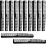 Boao 12 Pieces Hair Comb, Black Plastic Hairdressing Styling Combs, Fine Tooth Cutting Comb for Salon or Hotel Hair Care, Suits Most Kinds of Hair Types, Pocket Size, Unisex