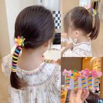 ZELVA Wire Hair Bands For Girls Kids Braided Spiral Hair Ties Cute Cartoon Ponytail Maker Rubber Bands For Girls (Pack Of 3), Multicolor