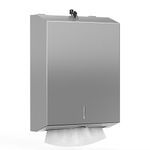 Paper Towel Dispenser, Hand Towel Dispenser for Paper Towels with Lock, Multi-Fold Paper Towel Holder for Bathroom, Kitchen, Office, Can Hold 350-550 Sheets