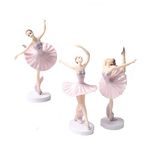 Wopin 3PCs Ballerina Cake Topper PVC, 7.5x14.5cm, CAKE_TOPPER for Valentine's Day, Wedding, Party Decoration