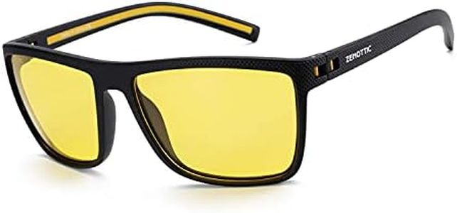 ZENOTTIC Night Vision Glasses for Men Lightweight TR90 Frame UV400 Protection Yellow Lens Night Driving Glasses