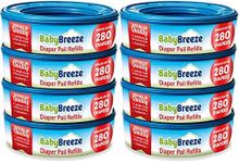 BabyBreeze Diaper Pail Refills Bags for Diaper Genie - 2240 Count (8-Pack)