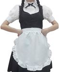 Lopsity White Ruffles Women Waist Apron Maid Waitress Servant Apron for Kitchen Cooking Restaurant Coffee Shop,Oversize Plus (WHITE)