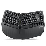 perixx PERIBOARD-613B Wireless Compact Tenkeyless Ergonomic Keyboard, 2.4G and Bluetooth Connectivity, for Windows 10 and Mac OS X, Black, UK QWERTY