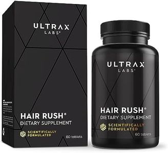 Ultrax Labs Hair Rush | Maxx Hair Growth & Anti Hair Loss Nutrient Solubilized Keratin Vitamin Supplement, 60 tablets.