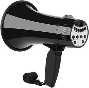 MGROLX 20W Megaphone Bullhorn| Bull Horn Loud Speaker with Bluetooth | Mega Phone Built-in Siren & Whistle Plus Recording funcation | Voice Changer for Adults, Kids, Party Games and Outdoor (Black)