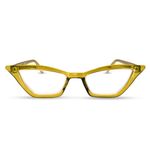 Green Gold Funky Cat Eye Reading Glasses for Women to Look Stylish, Fashionable with High Vision - Comfortable for All Face Shape Womens Reading Glasses - Solid & Sturdy Readers - Reading Glasses 2.0+