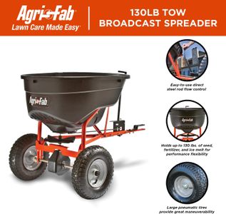 Agri-Fab 130lb Towed Broadcast Spreader – Black/Orange