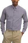 Perry Ellis Men's Slim Fit Performance Shirt, Blue Red Gingham, 16" Neck 34"-35" Sleeve