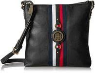 Tommy Hilfiger Women's Jaden Plus Crossbody Cross Body Handbag, Black Polyvinyl Chloride, One Size