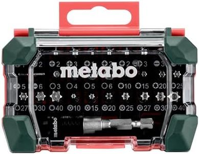 Metabo Boîte de bits SP 32 pièces (y compris un adaptateur à douille et un porte-embout à changement rapide, acier au chrome-vanadium, ensemble de bits) 626700000