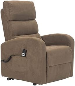 POLTRONE ITALIA Jessica1 Sessel mit aufstehhilfe Medizinisches Gerät 4 Räder Mikrofedersitz Flauschige fernsehsessel elektrisch schlafsessel Braun