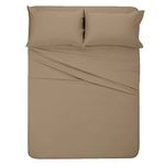 Short Queen Sheets for RV Camper - 400 Thread Count Cotton Bed Sheets,RV Short Queen Sheets (60 x 75), 4 Piece Set-Upto 15" Deep Pocket-RV Queen Sheets-Camper Sheets (Taupe)