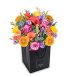 Harmony - Next Day Prime Delivery - Orange Calla Lilies bouquet surrounded by Blue Veronica and Playful Pink Snapdragons - A Stunning Gift for Any Occasion - Brighten someone's day with flowers