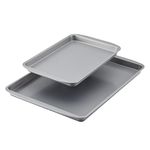 Farberware GoldenBake Nonstick Bakeware Cookie/Baking, 2-Piece Sheet Pan Set, Gray