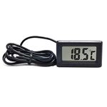 Konvio Mini LCD digital Temperature Meter sensor wired for Room temperature/fridges, Indoor Outdoor, Aquarium Portable Pocket LCD Temperature Meter