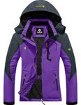 GEMYSE Women's Mountain Waterproof Ski Snow Jacket Winter Windproof Rain Jacket (Purple, X-Large)