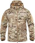 Men's Tactical Soft Shell Hunting Jacket Camo Fleece Hooded Windbreaker for Sports