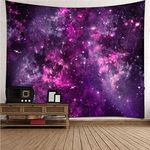 UNZYE Wall Covering Room Cool Tapestries For Guys Purple Universe Galaxy Tapestry Bedroom Wall Tapestries For Bedroom Aesthetic Small Purple Blanket Fabric Art Decorations 200x150CM