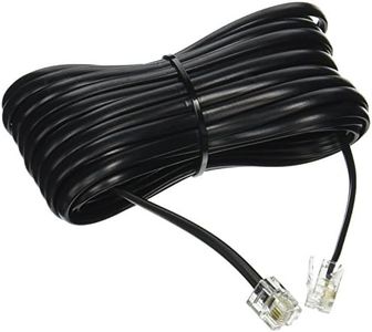 25' FT Foot Black Phone Telephone Extension Cord Cable LINE Wire with Standard RJ-11 Plugs