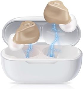 Hearing Aids, GATTLUKD 16 Channel Digital Rechargeable Hearing Aid for Seniors with Noise Reduction, OTC Invisible Hearing Amplifier with Volume Control and Portable Charging Case, White