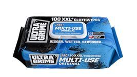 UltraGrime PRO Multiuse Cleaning Wet Wipes - Big Professional Disposable Wipes - Tougher Multi-Purpose Heavy-Duty Grime Cleaning Cloths (100 Thick Large Wipes)