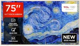 TCL NXTVISION 75A300W-UK QLED PRO 4K Ultra HD TV, 4K HDR PRO, Matte Screen, Smart TV Powered by Google TV (Dolby Vision IQ & Atmos, 144Hz Motion Clarity Pro, compatible with Google Assistant)