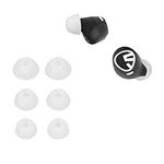 kwmobile 6x Replacement Ear Tips Compatible with SoundPeats Free 2 Classic / T3 / T2 / H2 / H1 / MAC - Silicone Tips for Earphones - White