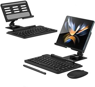 Galaxy Z Fold 4/Fold 5 Teclado Inalámbrico+Ratón Bluetooth+Lápiz +Soporte Giratorio para Teclado Compatible con Samsung Galaxy Z Fold 4/Fold 5 Set de Teclado y Ratón con Lápiz + Soporte (Negro)