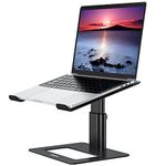 Besign LSX3 Aluminum Laptop Stand, Ergonomic Adjustable Notebook Stand, Riser Holder Computer Stand Compatible with Air, Pro, Dell, HP, Lenovo More 10-15.6" Laptops (Black)