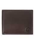 Timberland Men's Leather Wallet with Attached Flip Pocket Travel Accessory-Bi-Fold, Brown (Blix), One Size