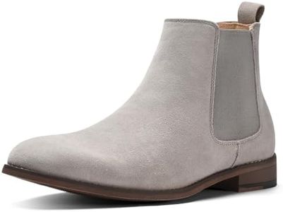 Chelsea Boots for Men Suede Casual - Ankle Chukka Dress Slip on Boots Waterproof Grey