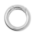 .925 Sterling Silver Round Pearl Necklace Enhancer Shortener Ring Spring Clasp Connector 20mm