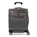 Travelpro Platinum Elite Softside Expandable Carry on Suitcase, 8 Wheel Spinner Suitcase, USB Port, Men and Women, International, Vintage Grey, Carry On 48x39x20 cm